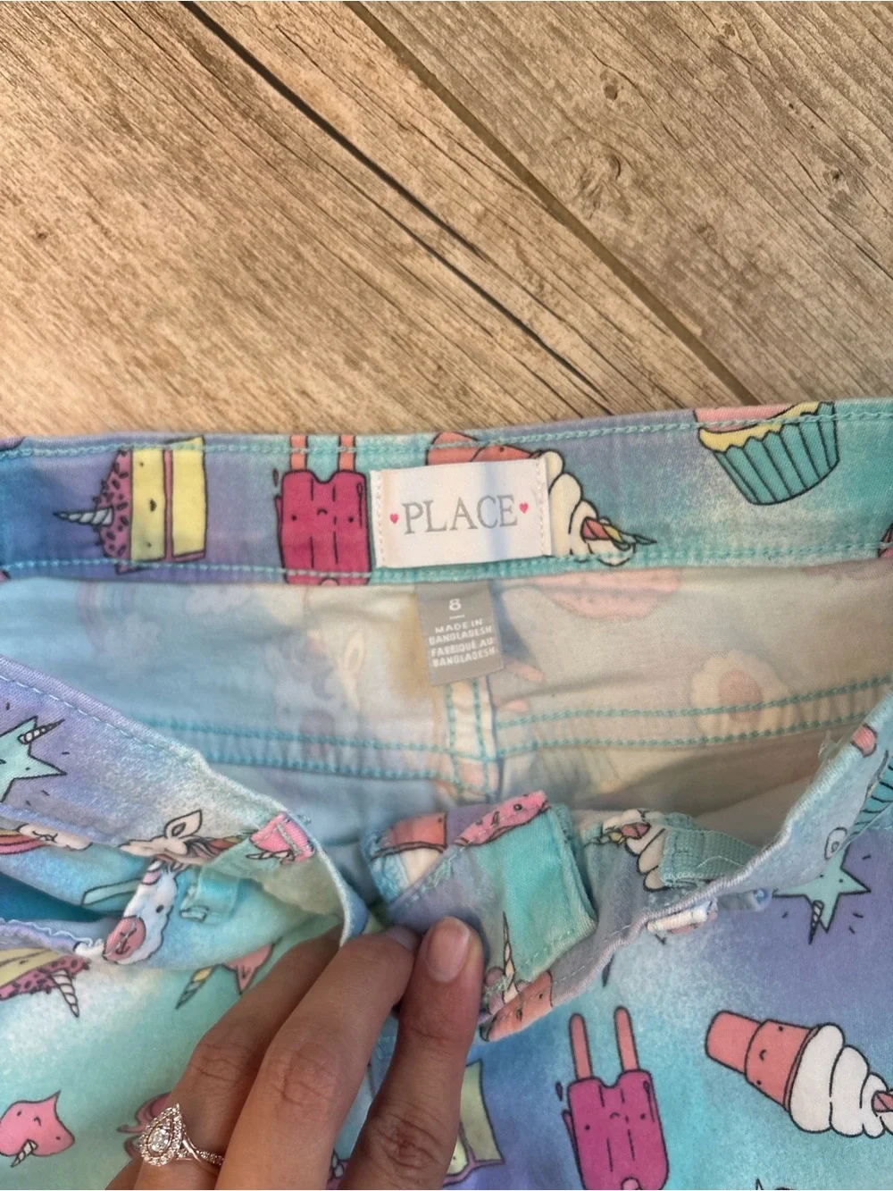 Place Aqua Pastel Unicorn & Sweets Print Kids Shorts